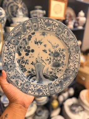 Imari Blue and White Floral Porcelain plate